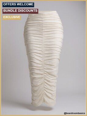 Women's Ruched High Waisted Bodycon Maxi Skirt Stretchy Solid Long Pencil Skirts